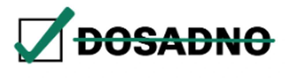 The crossed-out wordmark — Dosadno.bg
