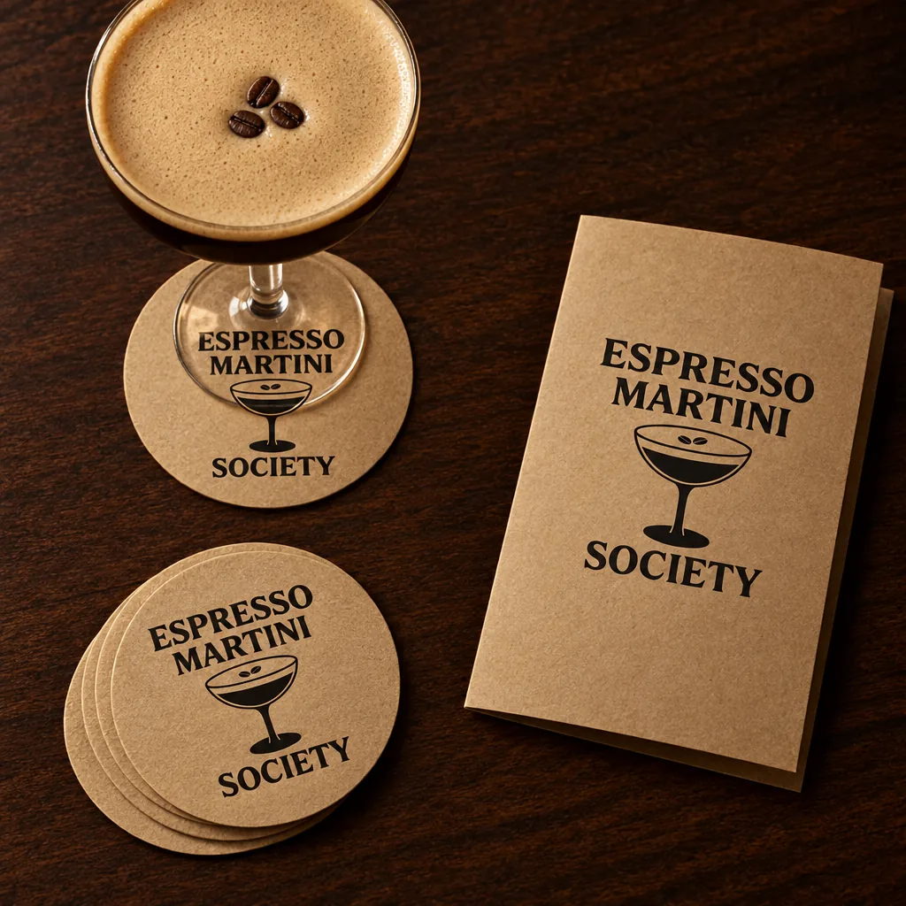 Coasters and menu — Cocktail Club